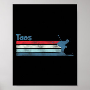 Affiche Taos Nouveau-Mexique Ski Rétro