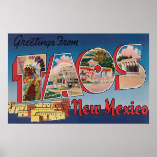 Affiche Taos, Nouveau-MexiqueGrandes lettres ScènesTaos, N