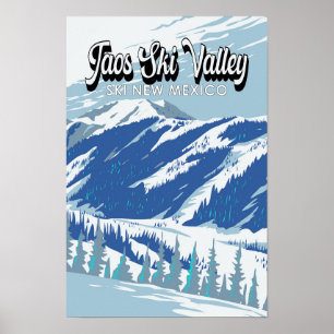 Affiche Taos Ski Valley Ski Area Winter Nouveau-Mexique Vi