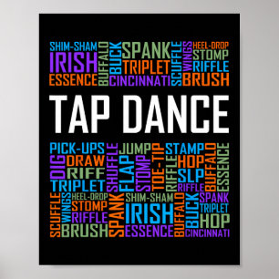 Affiche Tap Dance Words Lover Don Tap Dancer Danses Dancin