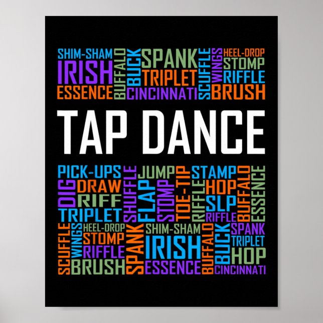 Affiche Tap Dance Words Lover Don Tap Dancer Danses Dancin (Devant)