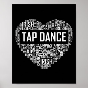 Affiche Tap Danse Coeur Amoureux Cadeau Tap Danseuse Cadea