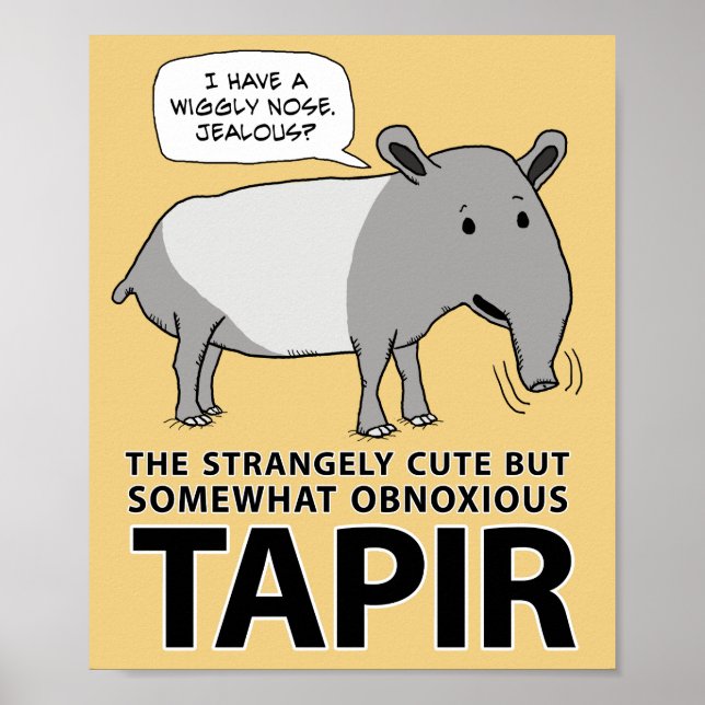 Affiche Tapir drôle et mignon mais odieux (Devant)