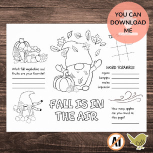 Affiche Tapis de coloriage imprimable pour enfants d'autom