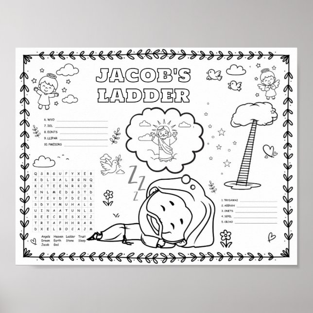 Affiche Tapis de coloriage modifiable jacobs ladder  (Devant)