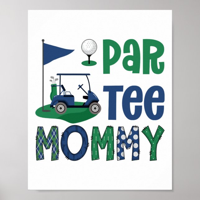 Affiche Tapis de fête d'anniversaire pour maman golfeuse P (Devant)