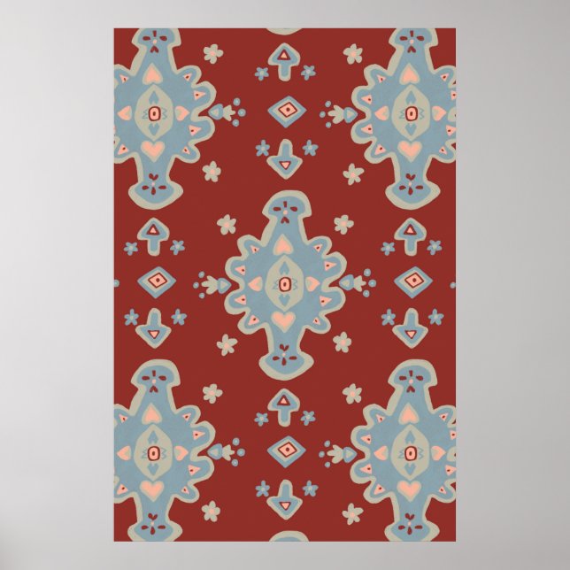 Affiche Tapis Perse Imprimer Motif Art (Devant)