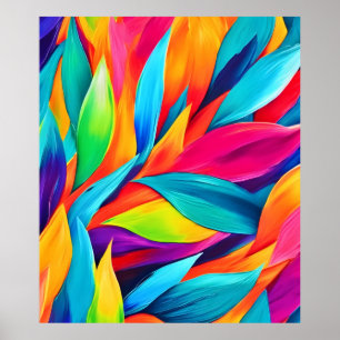 Affiche Tapisserie à feuilles tropicales