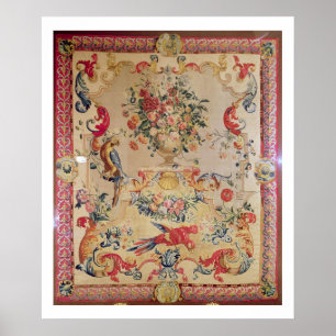 Affiche Tapisserie au style Rococo primitive avec strampon
