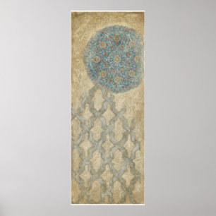 Affiche Tapisserie d'argent décoratif Arrangement floral