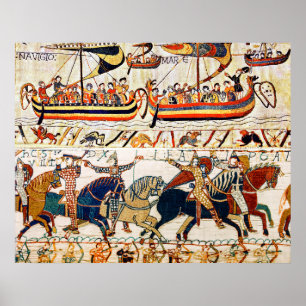 Affiche TAPISserie DE BAYEUX,CHEVALIERS NORMANDS,ARCHERS,N