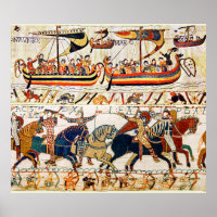 TAPISSERIE DE BAYEUX, CHEVALIERS NORMAUX, ARCHEURS