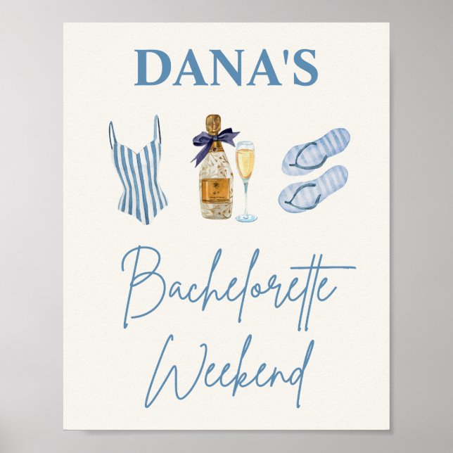 Affiche Tapisserie de la soirée de bachelorette personnali (Devant)