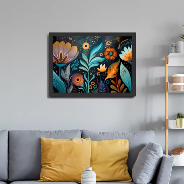 Affiche Tapisserie florale boho moderne (Créateur téléchargé)