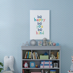 Affiche Tapisserie typographique Être Heureux Être Toi Êtr