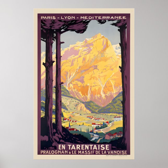 Affiche Tarentaise Valley Vanoise Massif France Vintage (Devant)