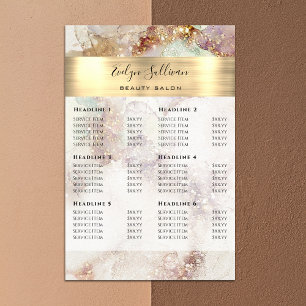 Affiche Tarif Aquarelle et Gold Foil