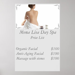 Affiche Tarif spa