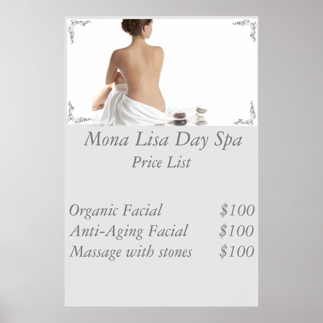 Affiche Tarif spa (Devant)