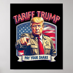 Affiche Tarif Trump Funny Trump Payer votre part