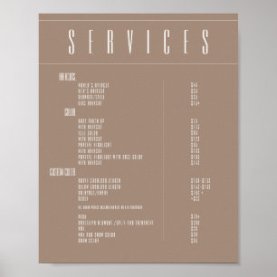 Affiche Tarifs de salon