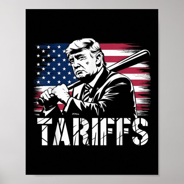 Affiche Tarifs Trump Usa Drapeau Commerce Puissance Drôle  (Devant)