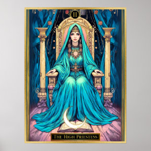Affiche Tarot Art Nouveau, la Grande Prêtresse
