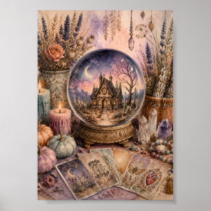 Affiche Tarot de l'autel de Whimsigoth Globe de neige sorc