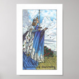 Affiche Tarot en bois de Robin - reine des épées