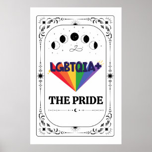 Affiche Tarot Fierté LGBTQIA Gay Trans Queer Zodiaque Arc-