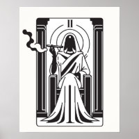 Tarot Grande Prêtresse Fumée de Cannabis Occultism