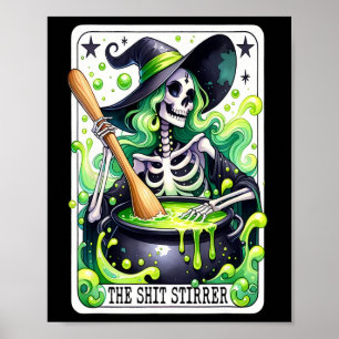 Affiche Tarot Le Stirrer Funny Halloween Sorcière Carte Ta