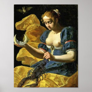 AFFICHE TAROTS ANCIENS RENAISSANCE 18 / LA LUNE