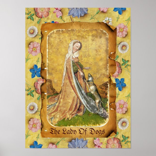 Affiche Tarots antiquaires /Cartes de cour allemandes/Dame (Devant)