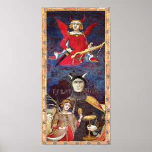 AFFICHE TAROTS DE RENAISSANCE ANTIQUE 15 / LE DIABLE