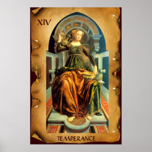 AFFICHE TAROTS RENAISSANCE ANTIQUES 14 / TEMPÉRANCE