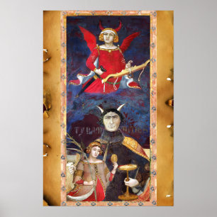 AFFICHE TAROTS RENAISSANCE ANTIQUES 15 / LE DIABLE