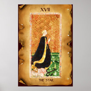 AFFICHE TAROTS RENAISSANCE ANTIQUES 17 / L'ÉTOILE (ESPÉRAN
