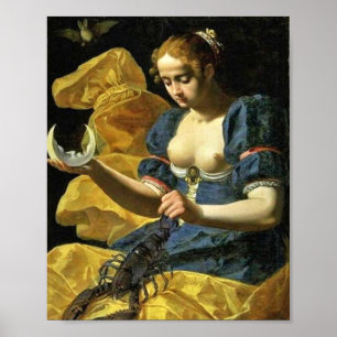 AFFICHE TAROTS RENAISSANCE ANTIQUES 18 / LA LUNE