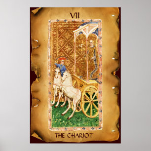 AFFICHE TAROTS RENAISSANCE ANTIQUES 7 / LE CHARIOT