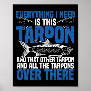 Affiche Tarpon Pêche Spot Rod Et Reel Combo Poisson Tarpon