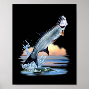 Affiche Tarpon Poisson Eau Douce Faune Chasse Pêche A