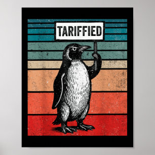 Affiche Tarrified TARIFS Funny Penguin Humour politique