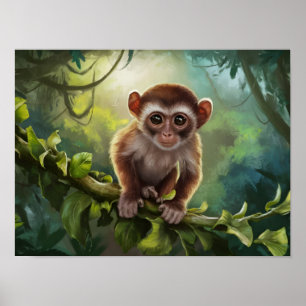 Affiche Tarsius Syrichta : Singe Tarsier dans la jungle na