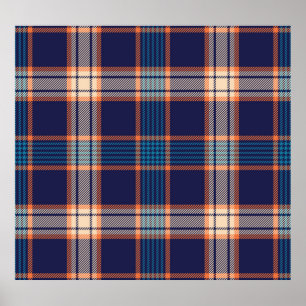 Affiche Tartan plaid, texture marine colorée.