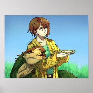 Affiche Tarte à la cuisson pour un dinosaure