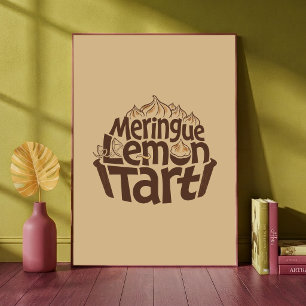 Affiche Tarte au citron meringuée Typographie Boulangerie