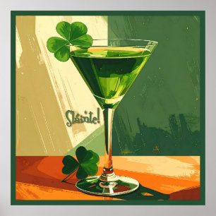 Affiche Tarte de Martini Shamrock Moderne du Milieu du Siè