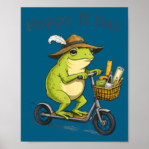 Affiche Tarte jour heureux 3.14 scooter grenouille profess