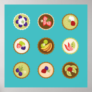 Affiche Tartes aux fruits